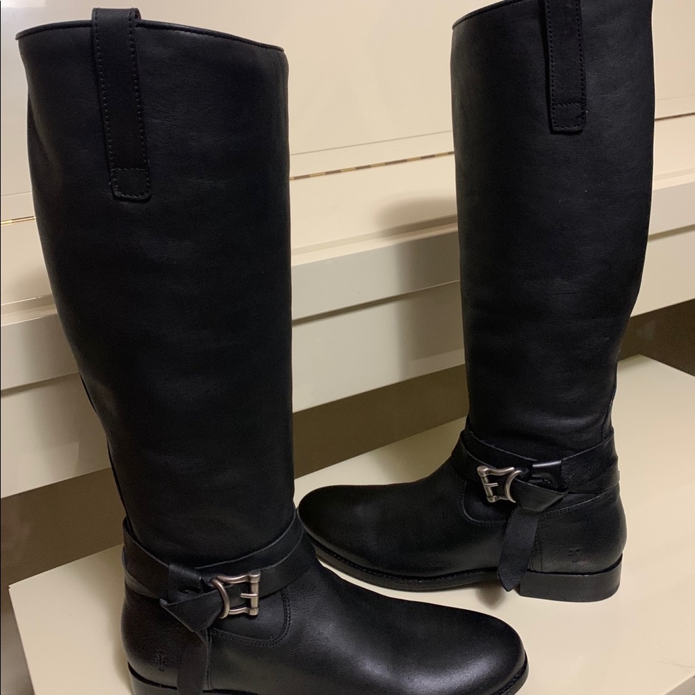 Frye Melissa Knotted Boots Black 8 New in Box